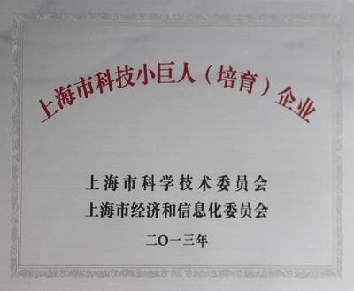 信颐荣获&ldquo;2013上海市科技小巨人培育企业&rdquo;